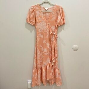 LC LAUREN CONRAD 
Pink floral wrap dress